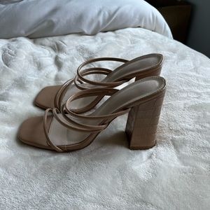 Nude block heel